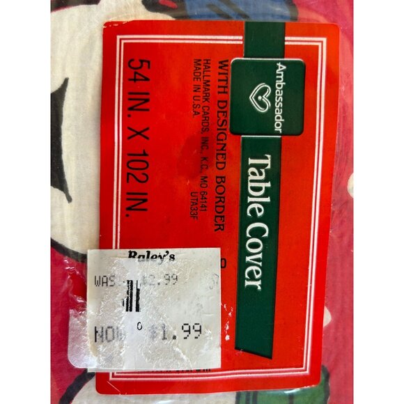 Vintage Ambassador Peanuts Table Cover 54" X 102" With Designed Border By Hallma - Picture 3 of 4